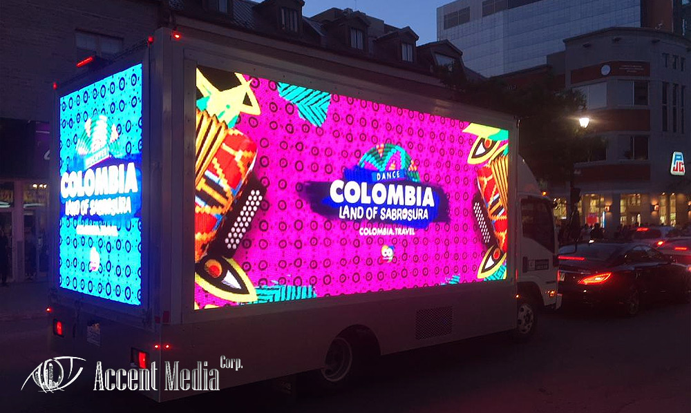Digital Led video truck-Columbia Travel